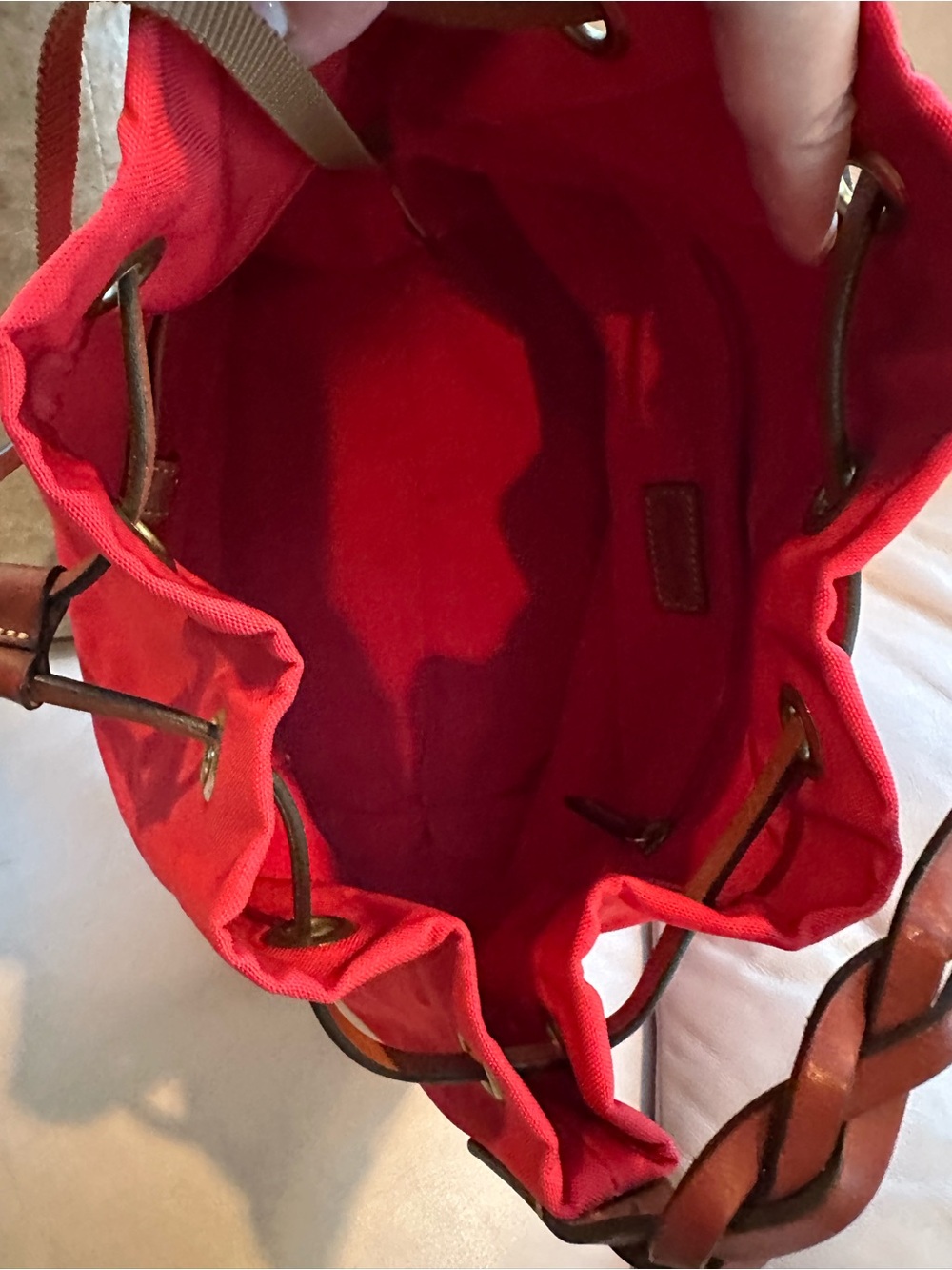 Red Drawstring Women's Bag - Picture 15 of 15